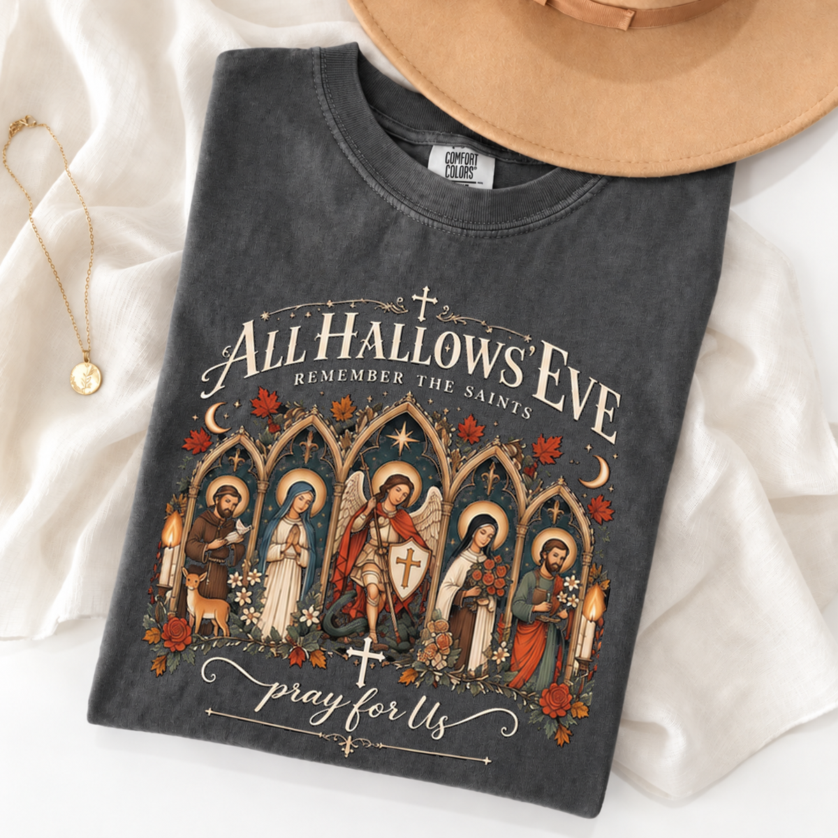 All Hallows Eve Shirt | Remember The Saints Pray For Us, Catholic ...