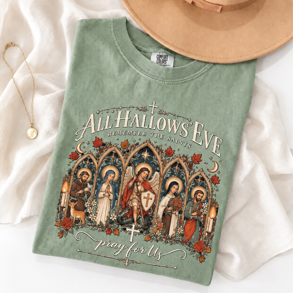 All Hallows Eve Shirt | Remember The Saints Pray For Us, Catholic ...