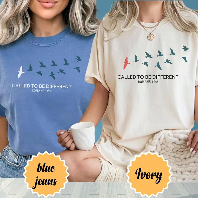 Called To Be Different Romans 12:2 birds Christian tee