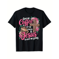Give me coffee to get me started and Jesus to keep me going leopard cross Comfort Colors tee