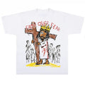 Faith Over Fear crayon Jesus graphic white tee