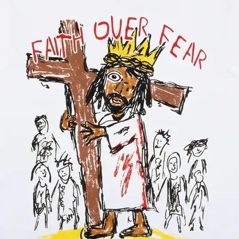 Faith Over Fear graphic close-up detail