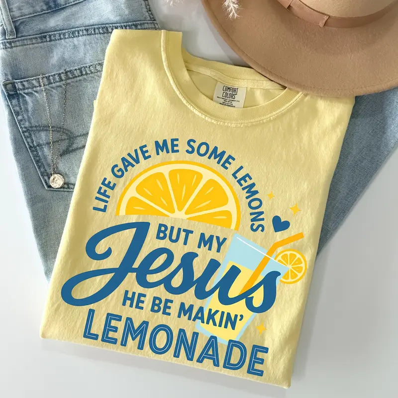 Jesus makes lemonade Christian shirt butter yellow Comfort Colors