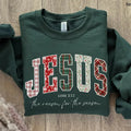 Jesus reason for the season Christmas sweatshirt forest green Luke 2:11