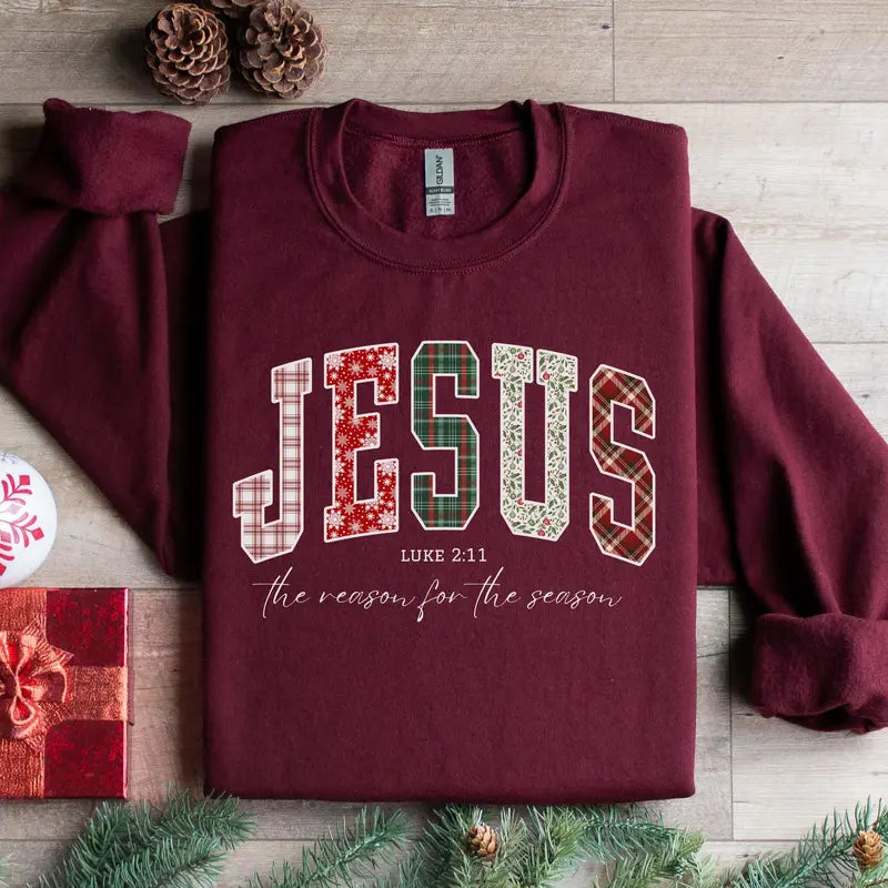 Jesus Christmas plaid faith shirt Luke 2:11