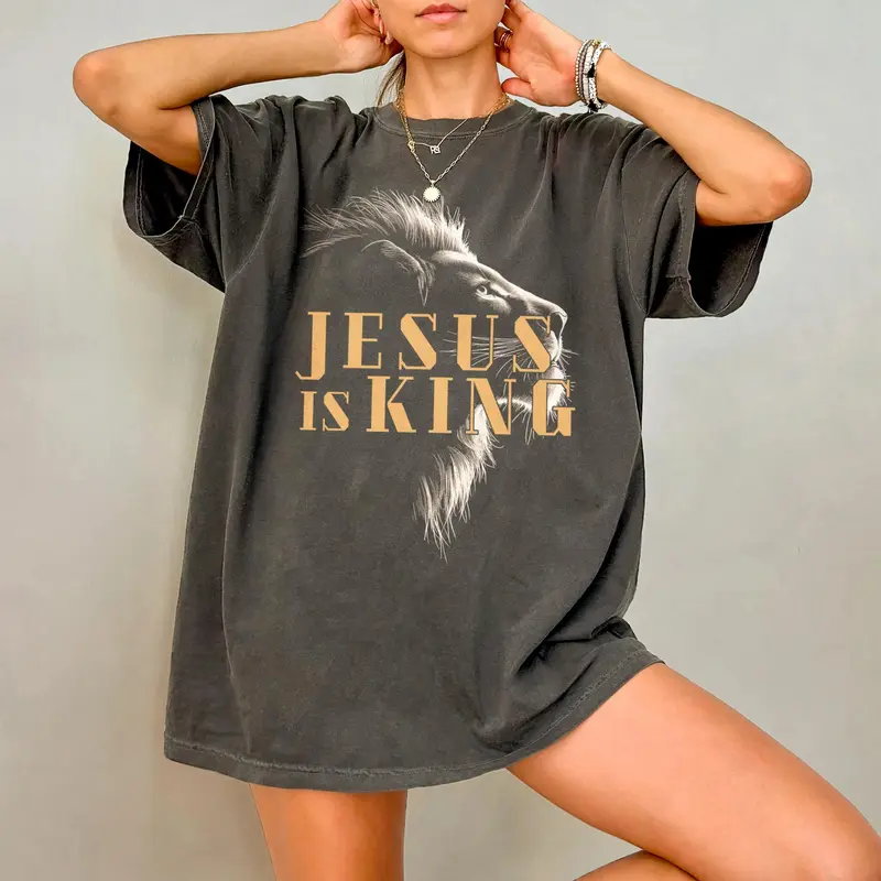 Jesus Is King Lion of Judah Comfort Colors Christian tee