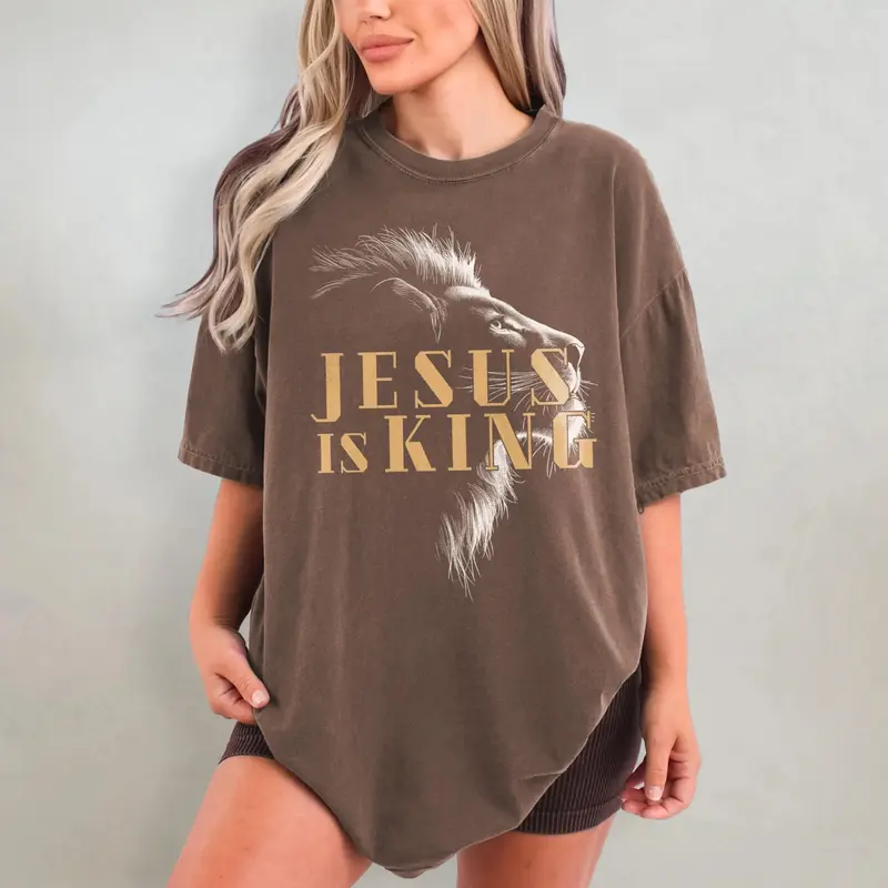 Jesus Is King Lion of Judah Comfort Colors Christian tee