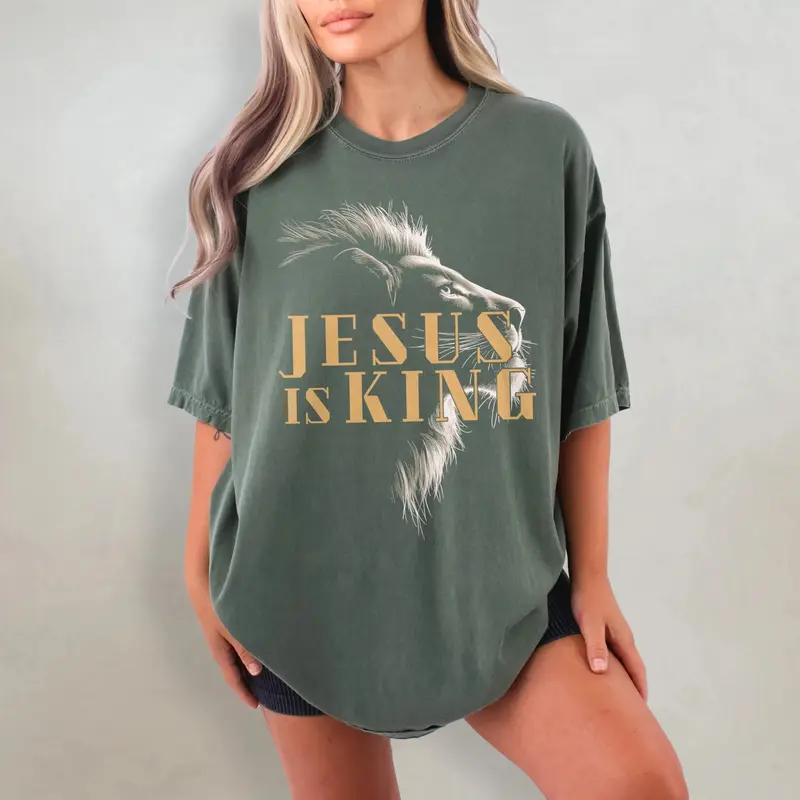 Jesus Is King Lion of Judah Comfort Colors Christian tee