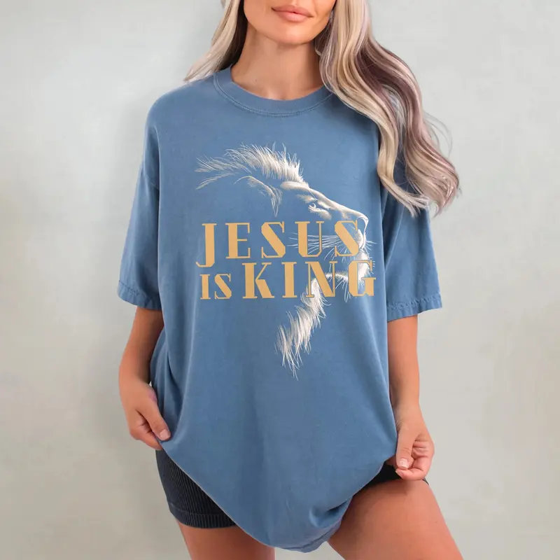 Jesus Is King Lion of Judah Comfort Colors Christian tee