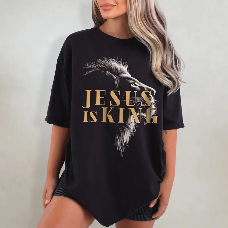 Jesus Is King Lion of Judah Comfort Colors Christian tee