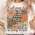 I Will Praise Him In Every Season Psalm 146:2 Christian fall pumpkin shirt