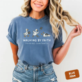 Walking By Faith Tripping Constantly funny goose Christian tee