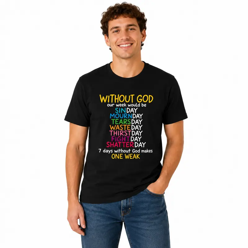 Without God One Weak funny Christian tee