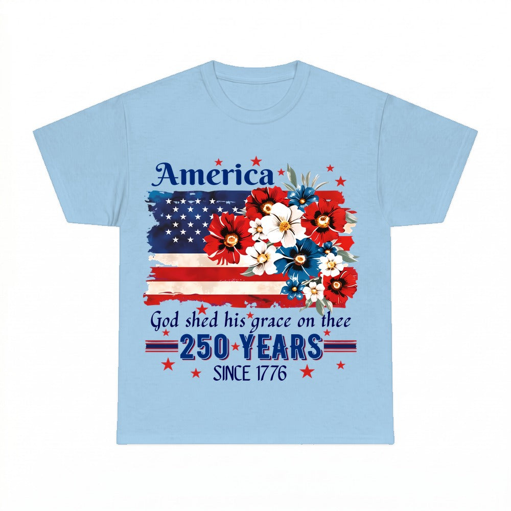 America God Shed His Grace shirt - Light Blue