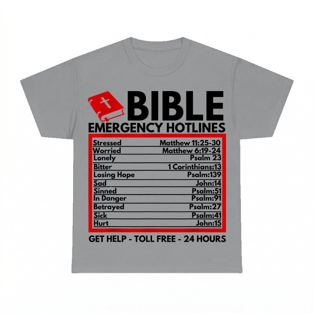 Bible Emergency Hotlines shirt - Sport Grey