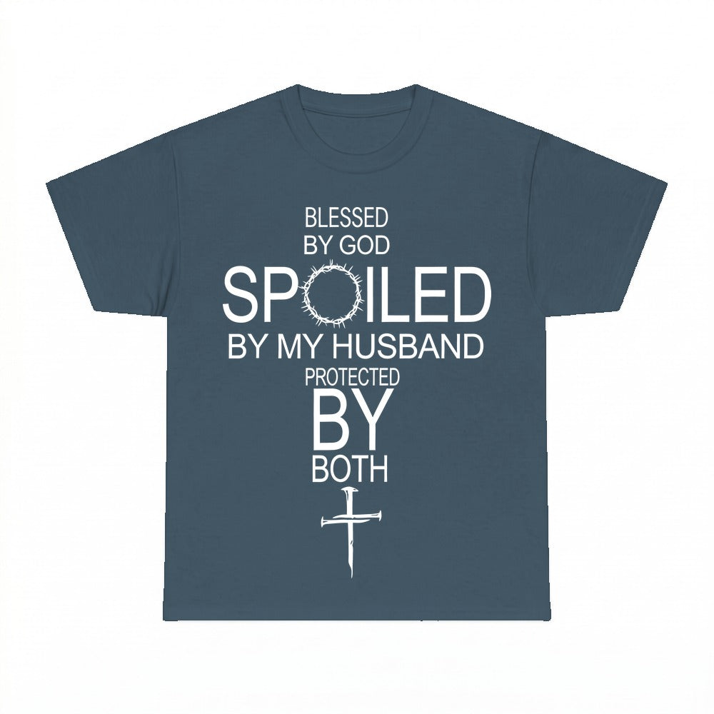 Blessed By God Spoiled By My Husband shirt - Dark Heather