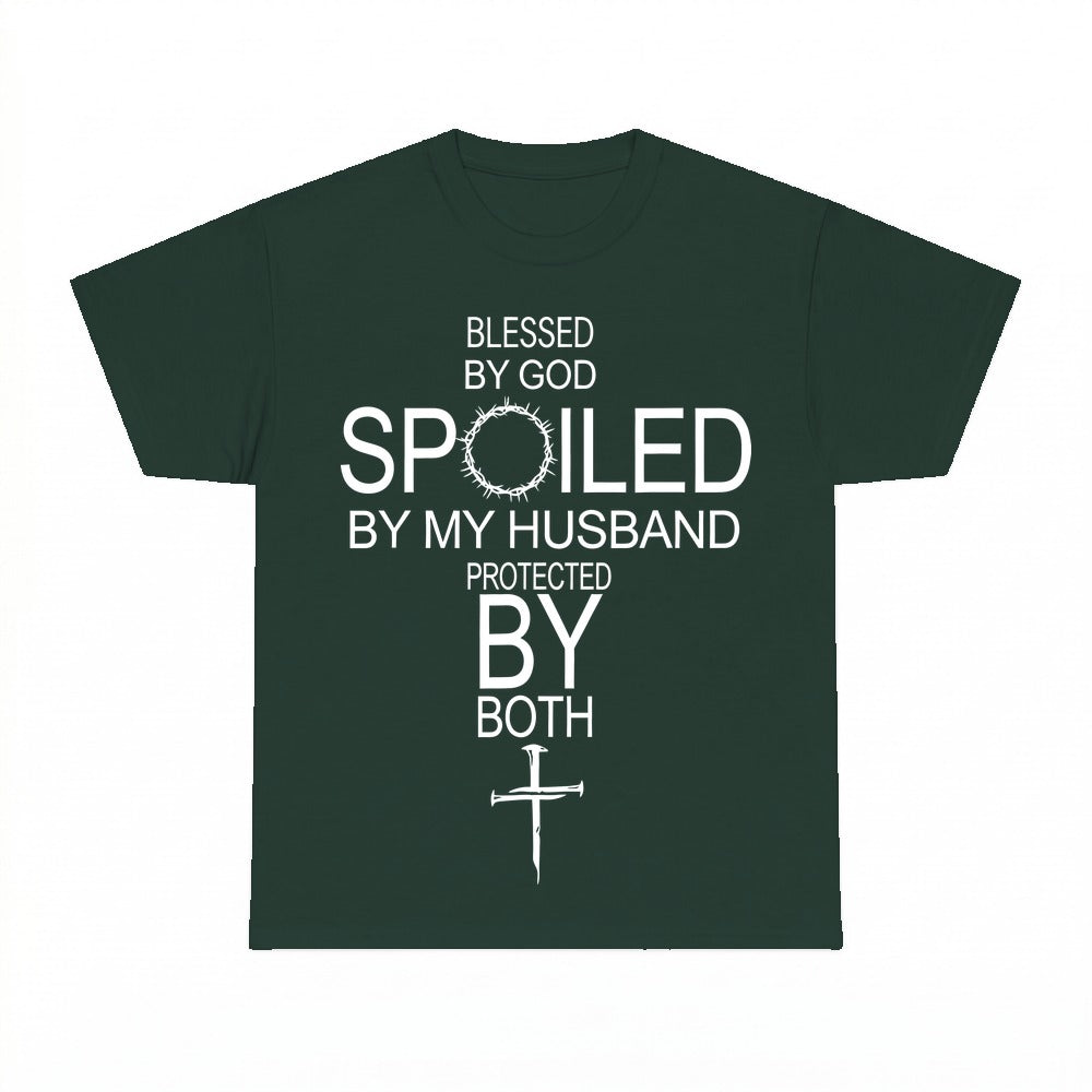 Blessed By God Spoiled By My Husband shirt - Forest Green