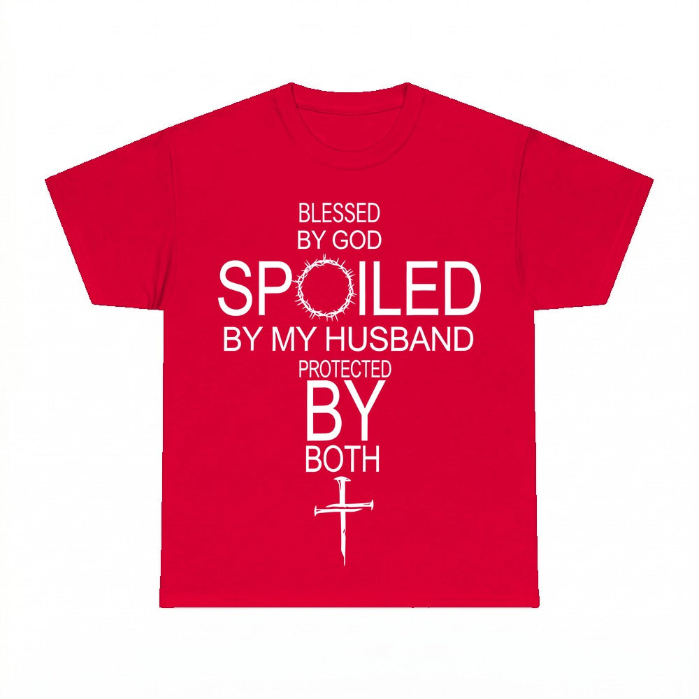Blessed By God Spoiled By My Husband shirt - Red