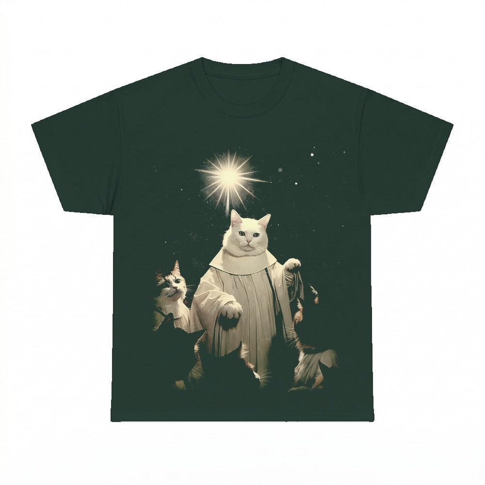 Cat Prayer shirt - Forest Green