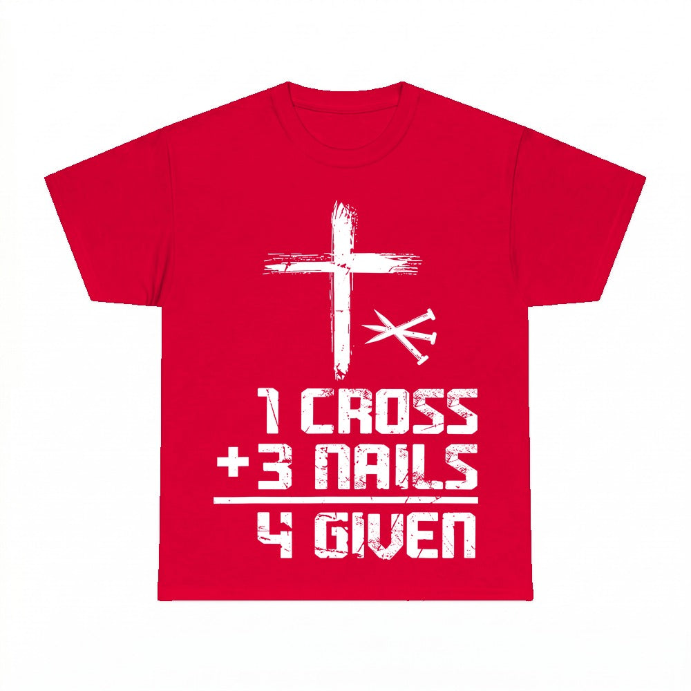 1 Cross 3 Nails 4 Given shirt - Red