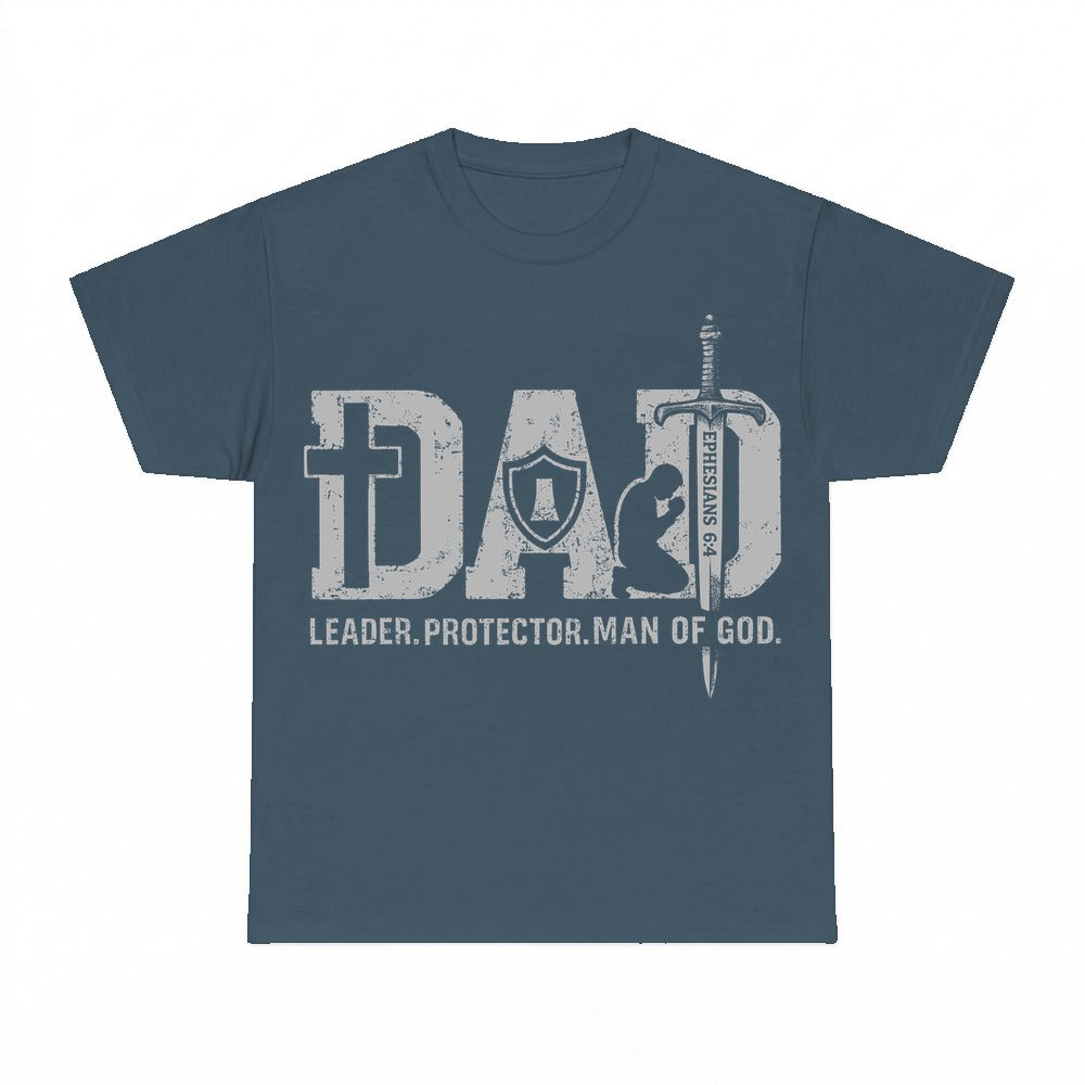Dad Leader Protector Man Of God shirt - Dark Heather