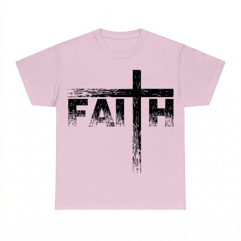 Faith Vertical Cross shirt - Light Pink
