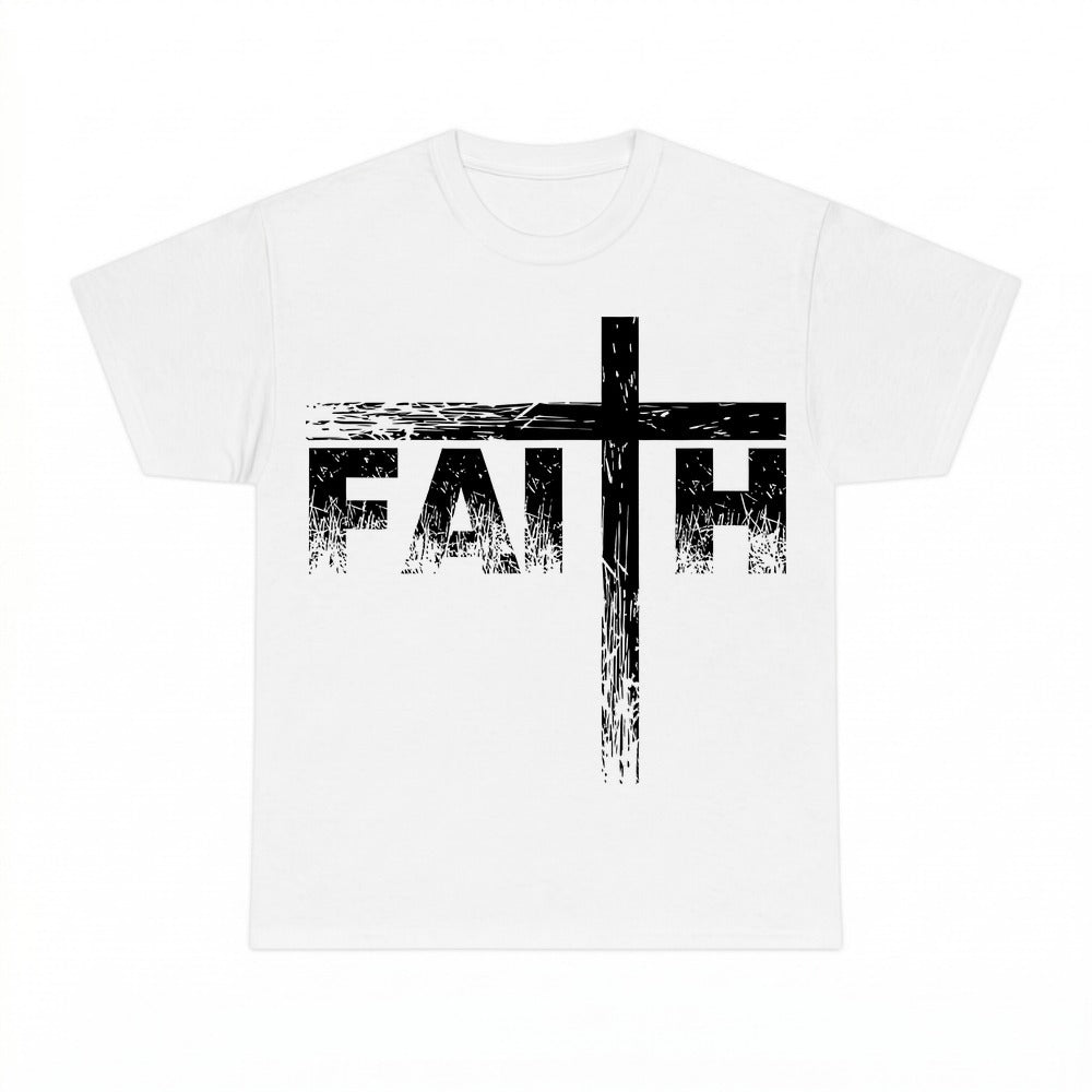 Faith Vertical Cross shirt - White