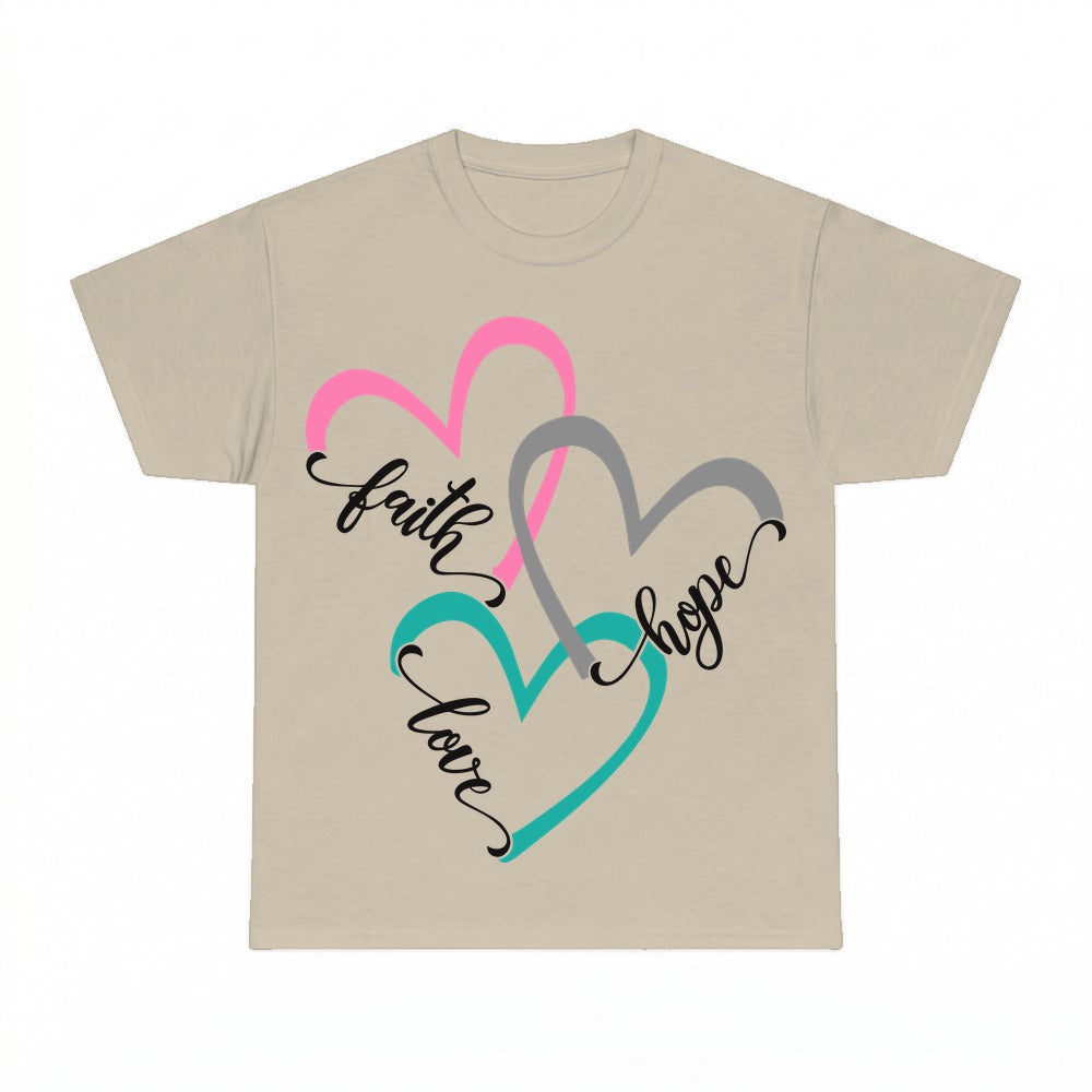 Faith Hope Love shirt - Sand