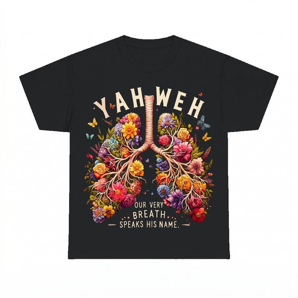 YHWH Breathe Floral Lungs shirt - Black