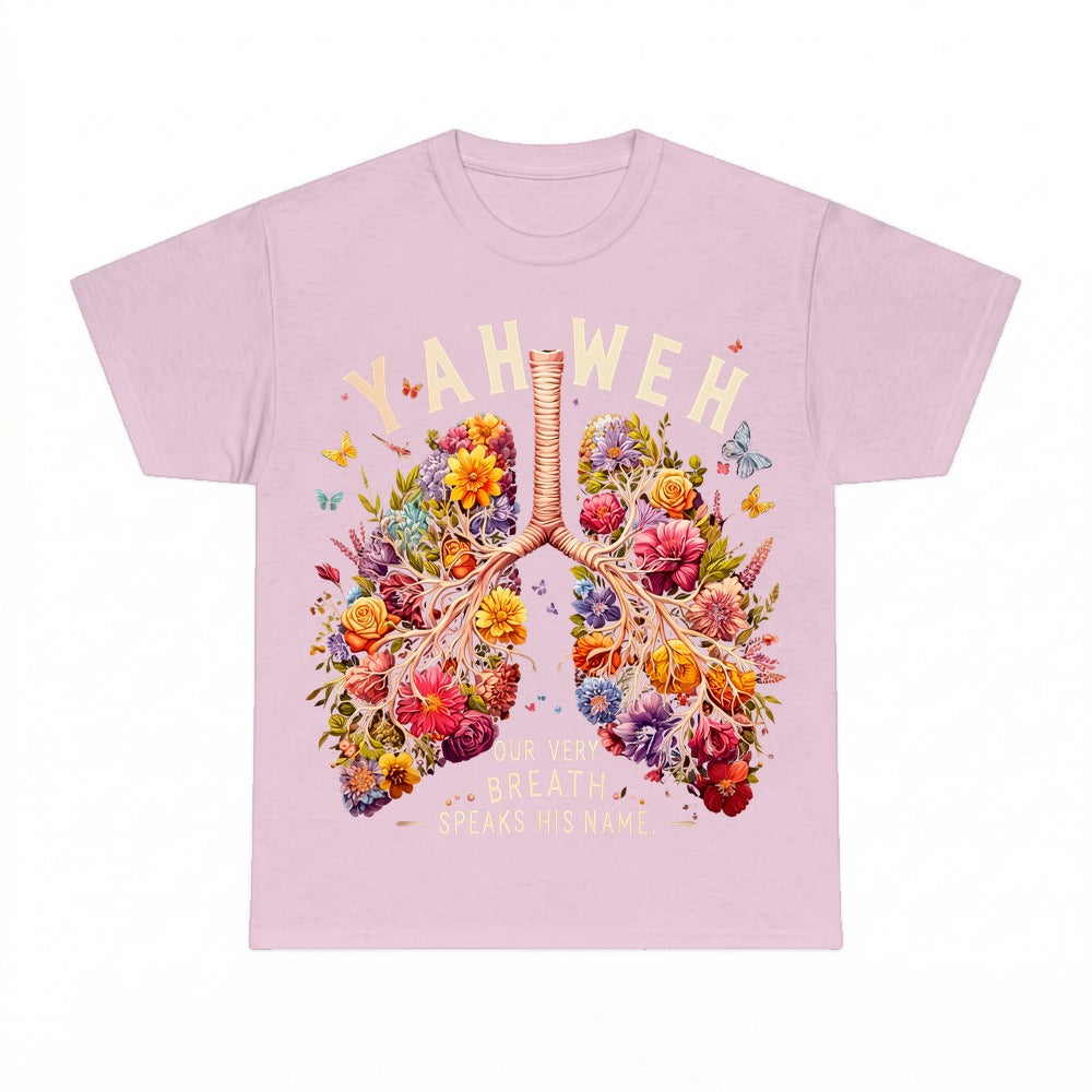 YHWH Breathe Floral Lungs shirt - Light Pink
