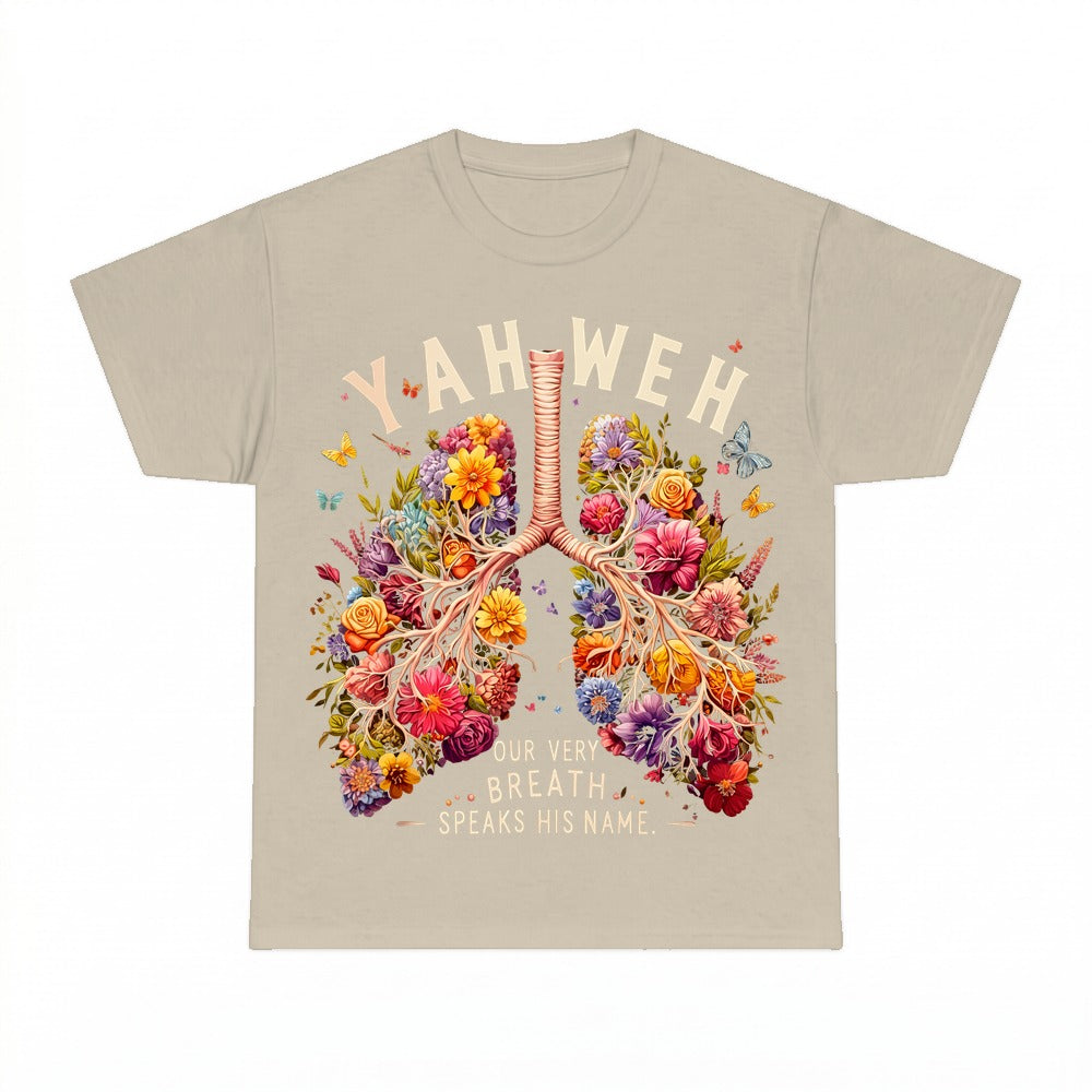 YHWH Breathe Floral Lungs shirt - Sand