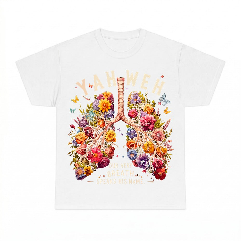 YHWH Breathe Floral Lungs shirt - White