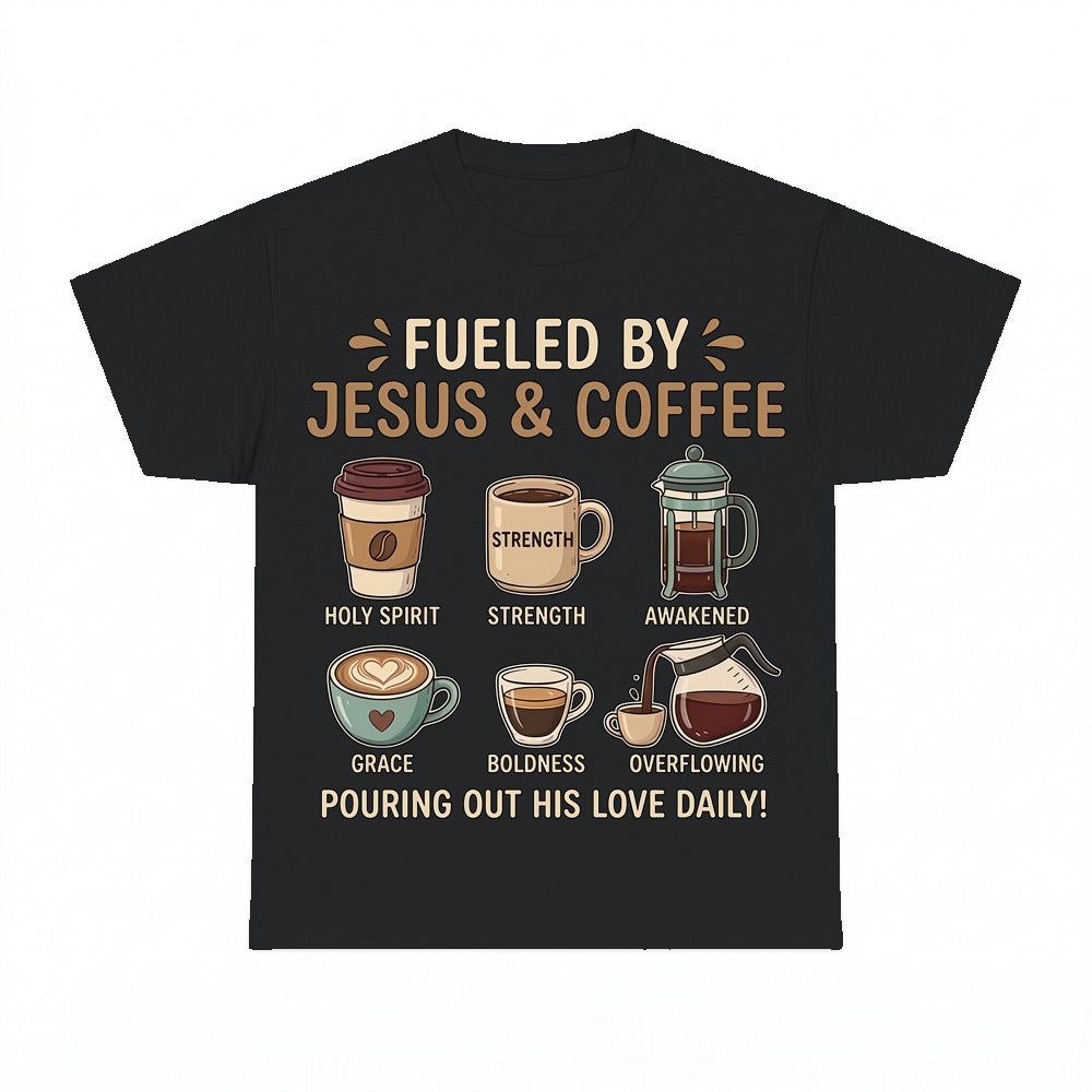 Fueled By Jesus And Coffee shirt - Black