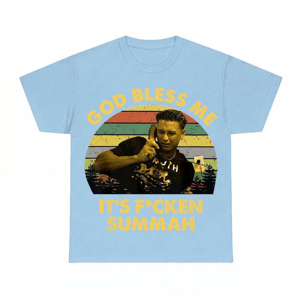 God Bless Me Summah shirt - Light Blue