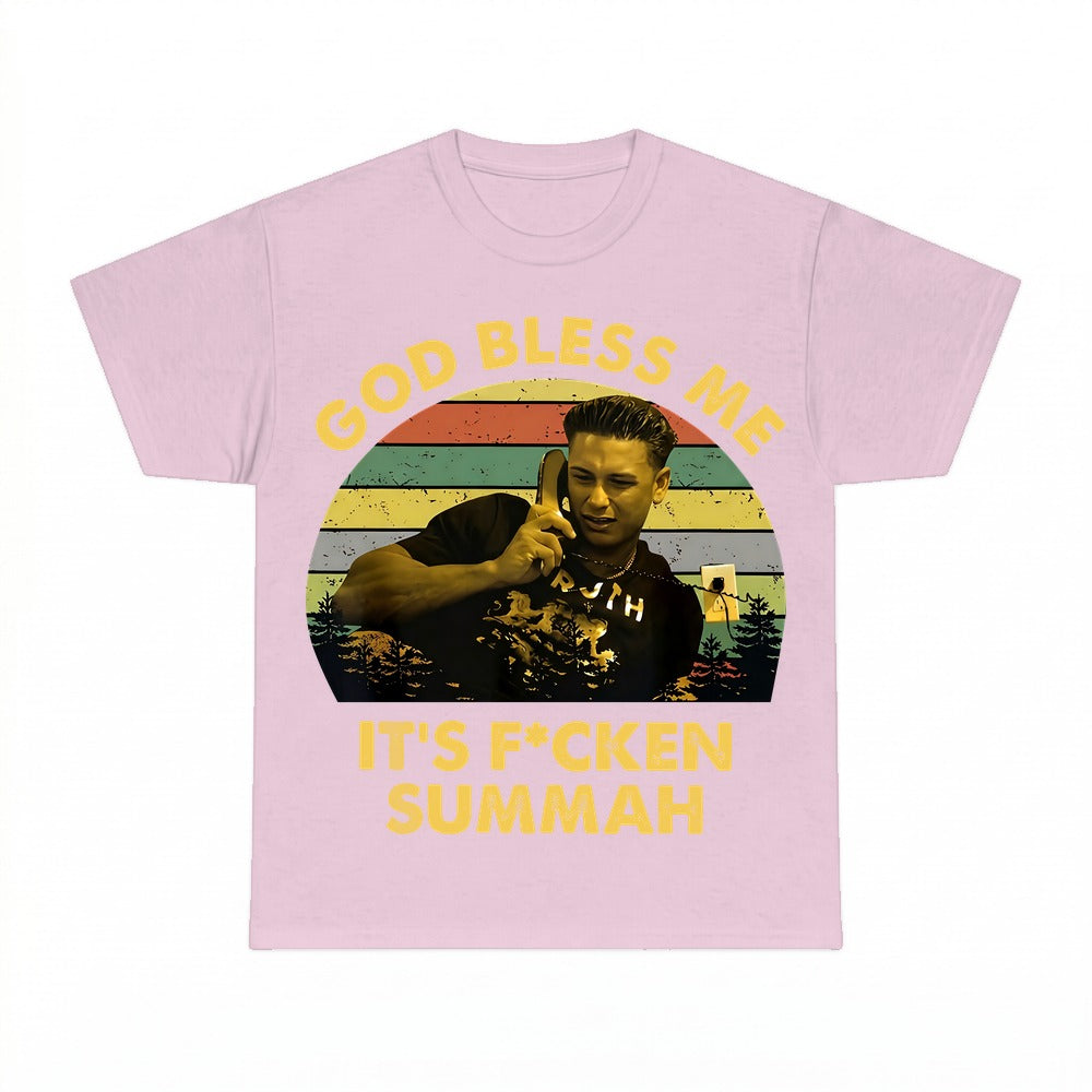 God Bless Me Summah shirt - Light Pink