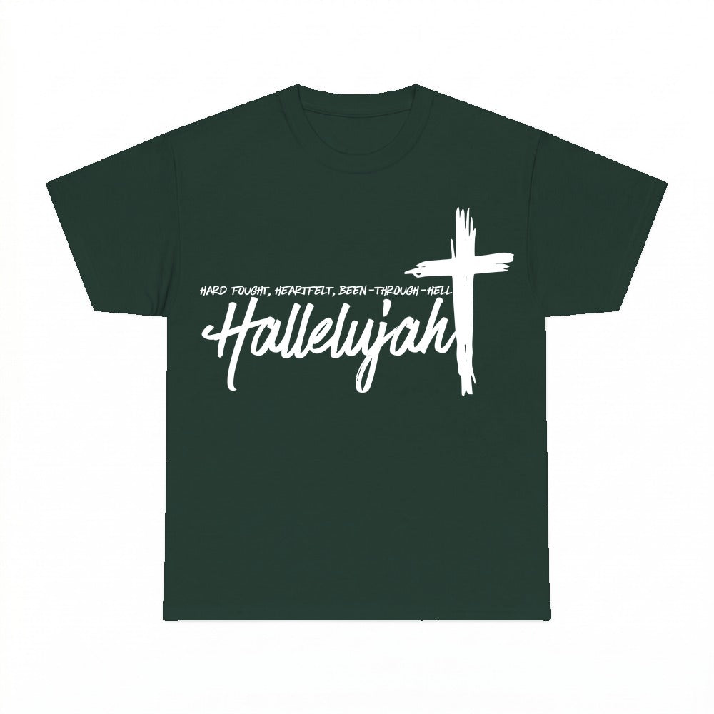 Heartfelt Hallelujah shirt - Forest Green