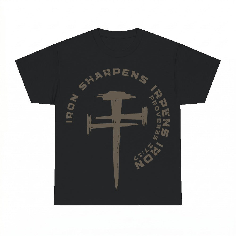 Iron Sharpens Iron Proverbs 27:17 shirt - Black