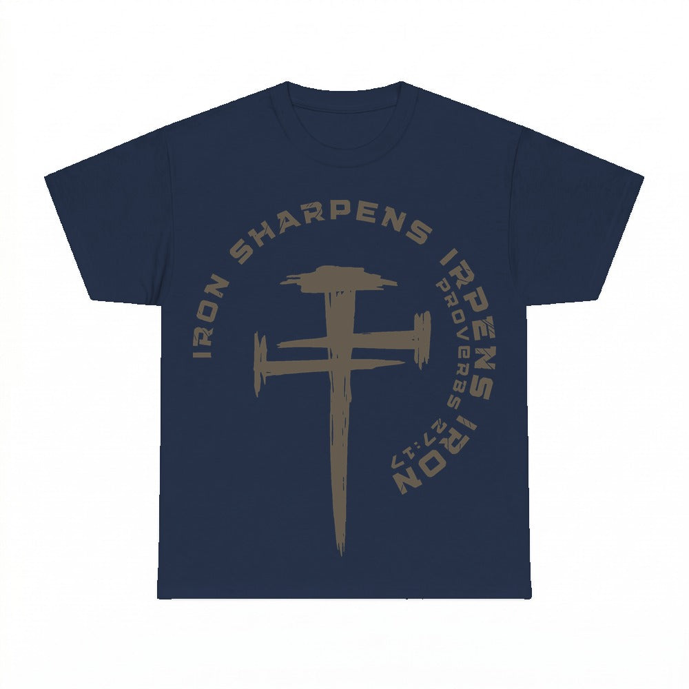 Iron Sharpens Iron Proverbs 27:17 shirt - Navy
