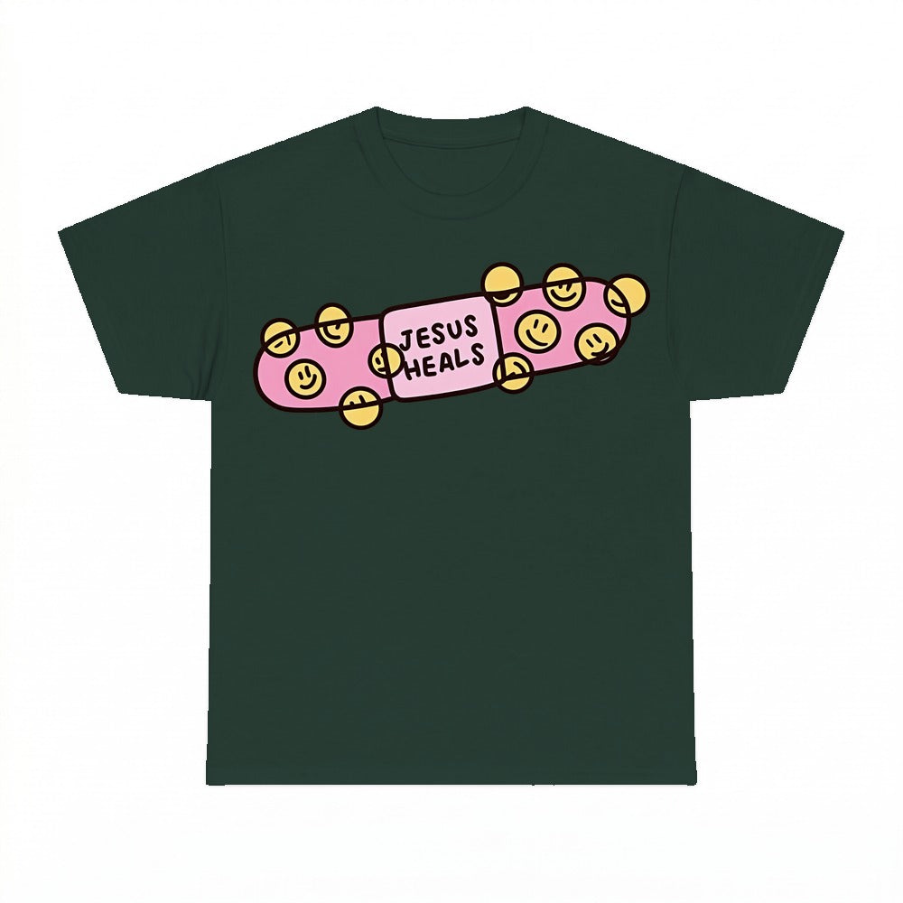 Jesus Heals shirt - Forest Green