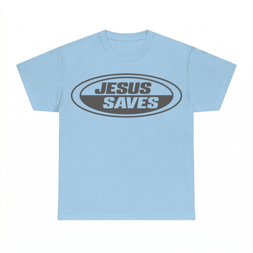 JESUS SAVES Christian faith shirt - Light Blue