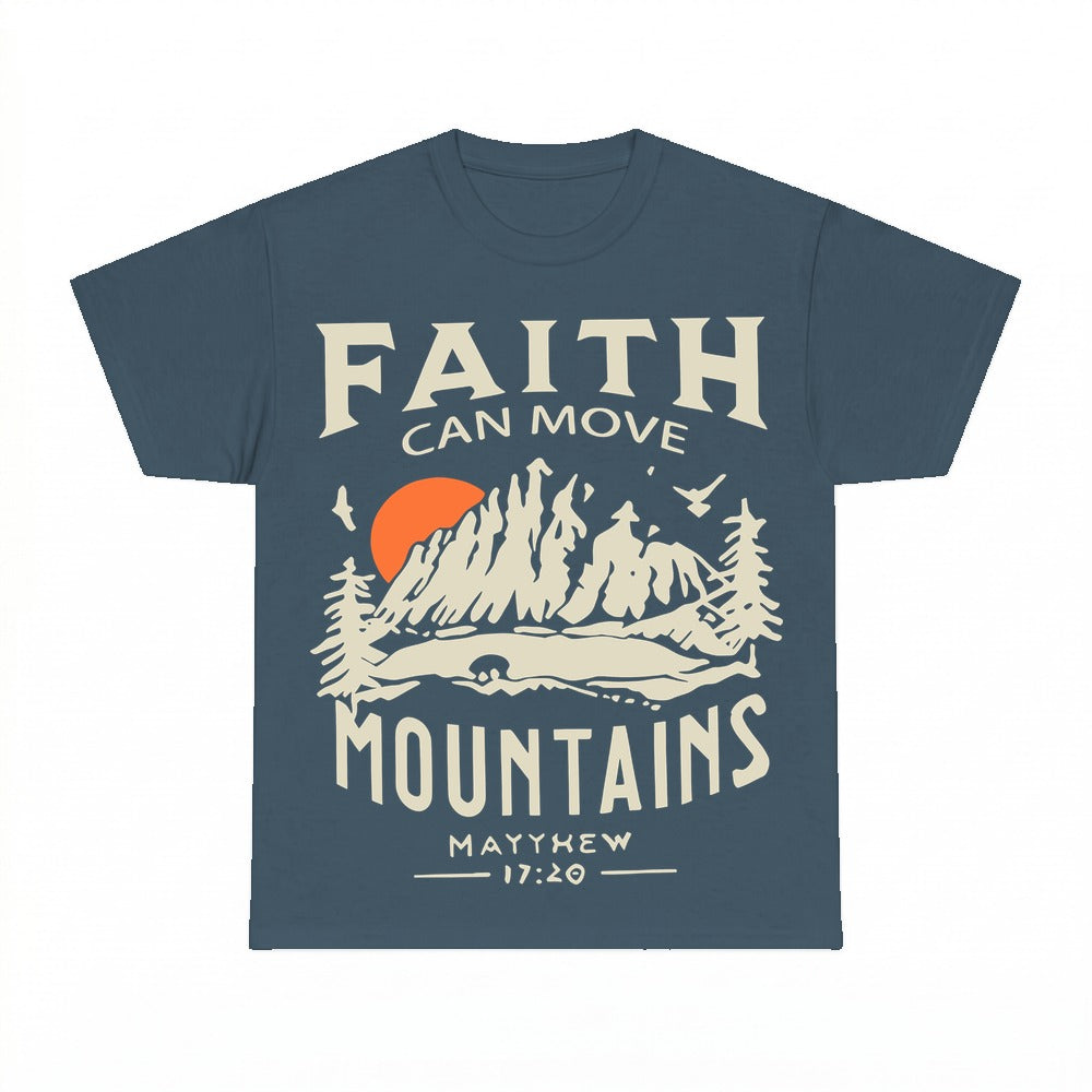 Faith Can Move Mountains Matthew 17:20 shirt - Dark Heather
