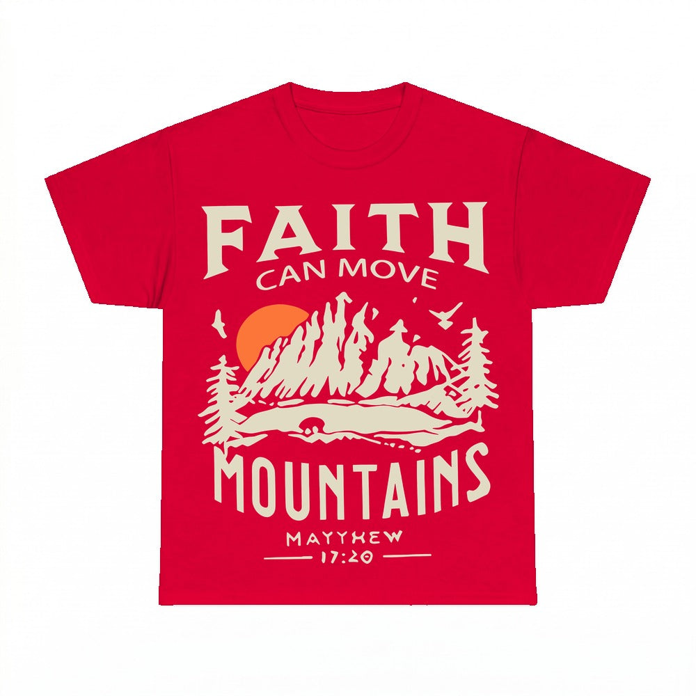 Faith Can Move Mountains Matthew 17:20 shirt - Red