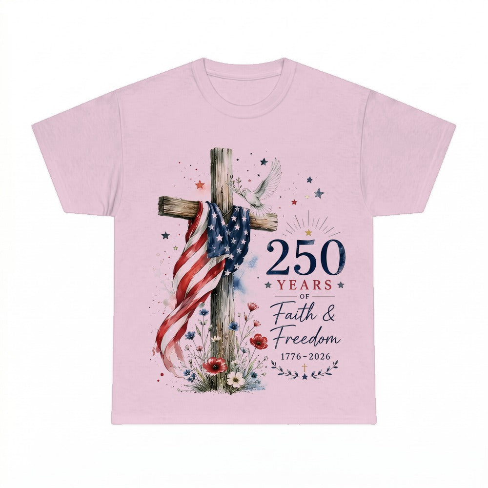 250th Anniversary Faith & Freedom shirt - Light Pink
