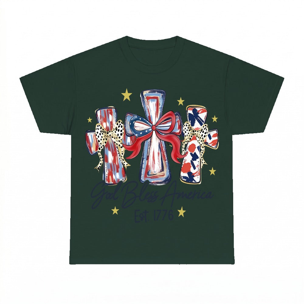 God Bless America shirt - Forest Green