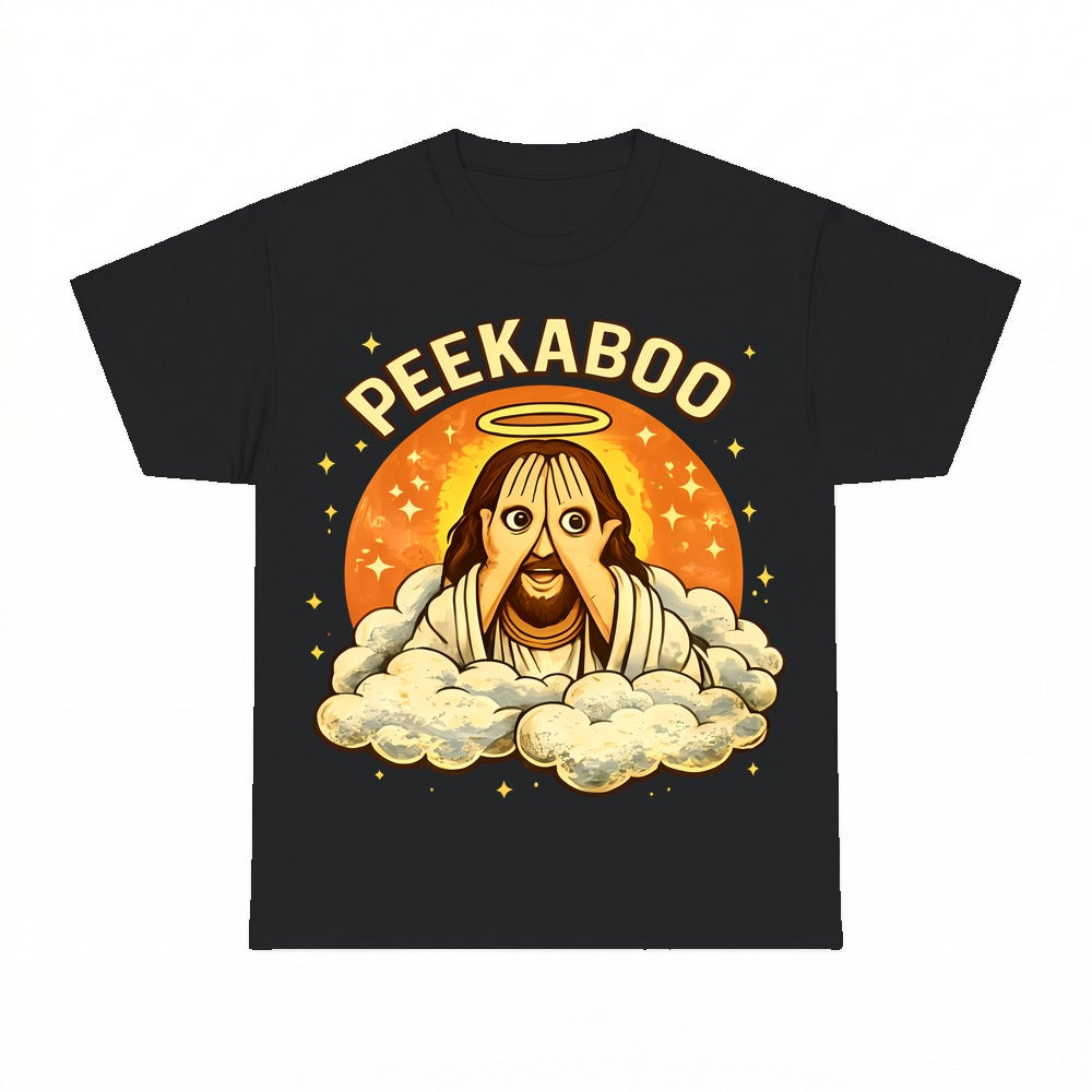 Peekaboo Jesus shirt - Black