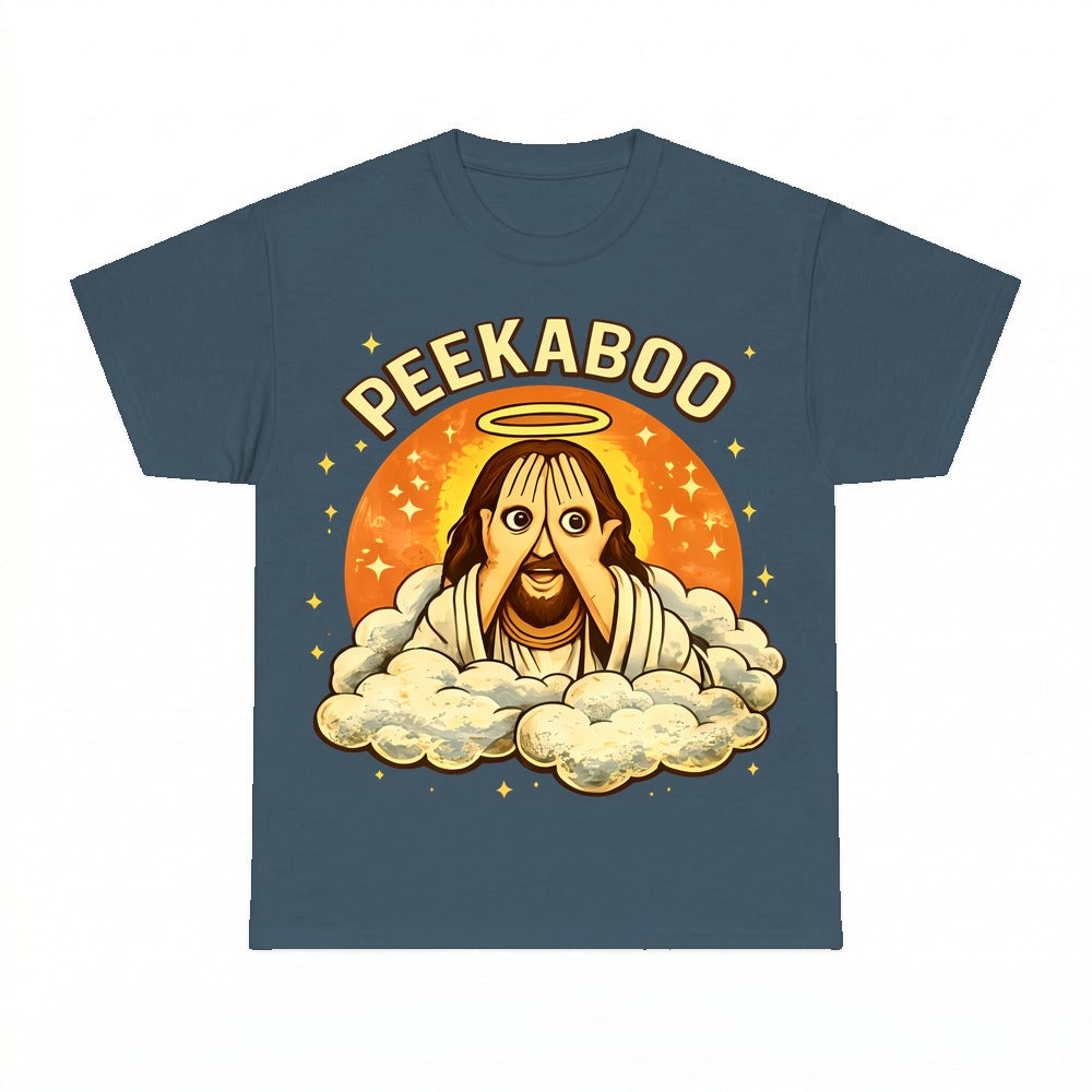 Peekaboo Jesus shirt - Dark Heather