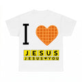 I Love Jesus waffle Christian shirt - White