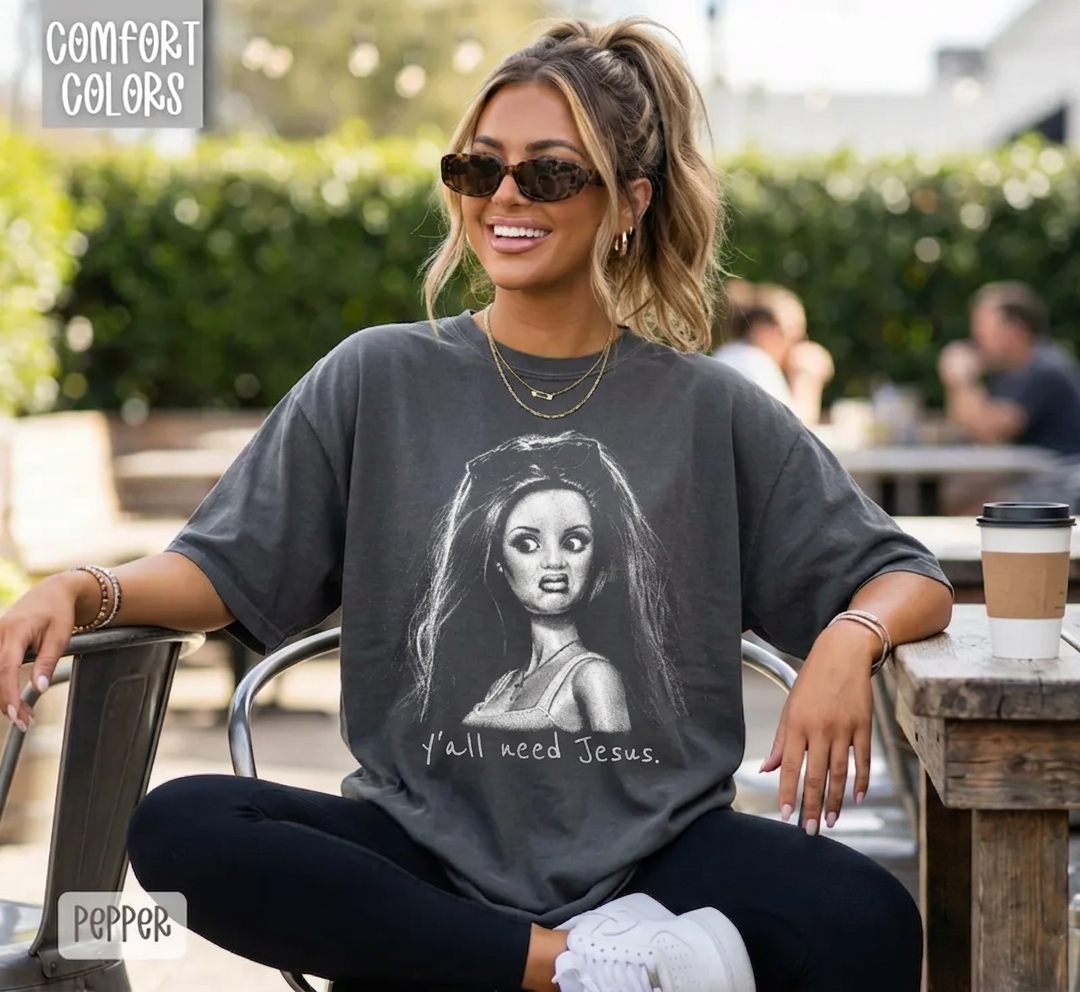 Y'all Need Jesus Comfort Colors trendy religious tee